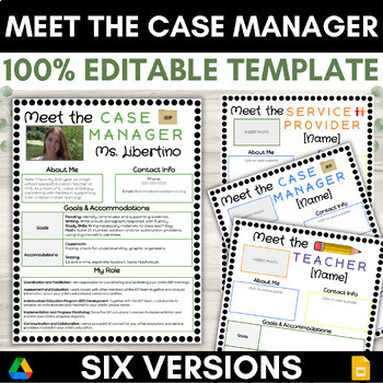 Preview of Meet the IEP Case Manager, Special Education Teacher, Provider Back to School