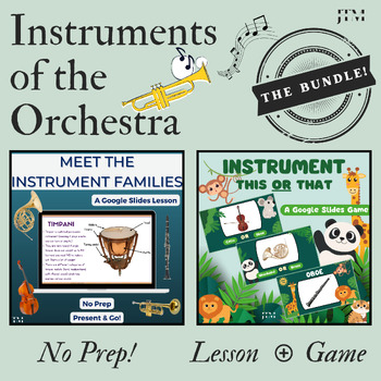 Preview of Meet the Instrument Families: A Google Slides Lesson + Game (Elementary Music)