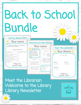 Preview of Meet the Librarian, Welcome to the Library, Library Newsletter Template Bundle 