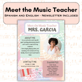 Meet the Music Teacher, Music Class Newsletter, Spanish an
