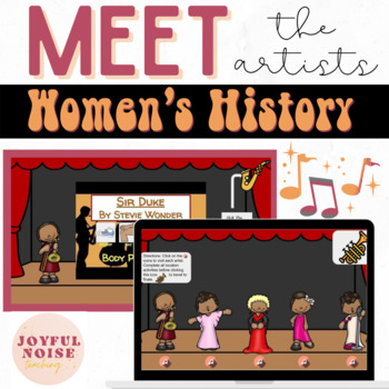 Preview of Meet the Musicians Women's History: Distance Music Listening Game Google Slides