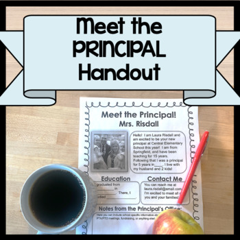 Preview of Meet the Principal Introduction Handout!