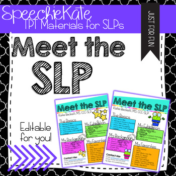 Preview of Meet the SLP EDITABLE (3 designs included)