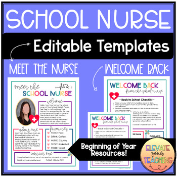 Preview of Meet the School Nurse | EDITABLE Templates