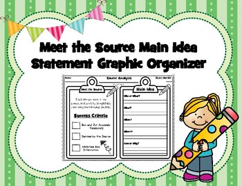 Preview of Meet the Source DBQ - Document Based Questioning - Main Idea Organizer Checklist