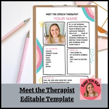 Preview of Meet the Speech Therapist Editable Template