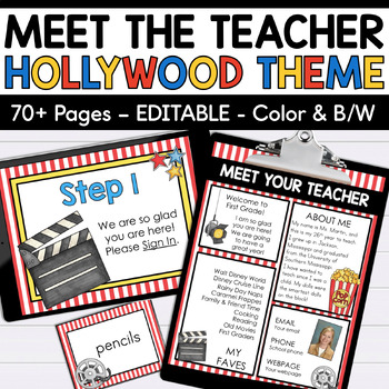 Meet The Teacher Open House Editable Templates Hollywood Movie Theme