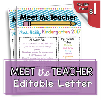 Preview of Editable Meet the Teacher - Open House Newsletter - Back to School Night