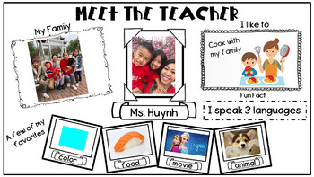 Preview of Meet the Teacher Editable Slides - All About Me