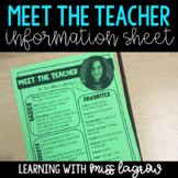 Meet the Teacher All About Me Page EDITABLE Template