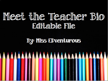 Preview of Meet the Teacher - An Editable Biography Page
