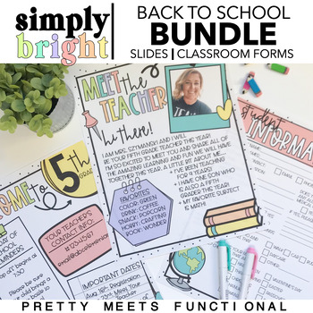 Preview of Meet the Teacher - Back to School Digital Bundle - Website - Slides - Forms