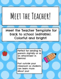 Meet the Teacher {{Back to School}} Editable Template