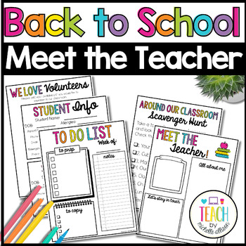 Preview of Meet the Teacher Scavenger Hunt Meet the Teacher Checklist Editable Flipbook