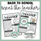 Meet the Teacher | Back to School Night | Editable Templat