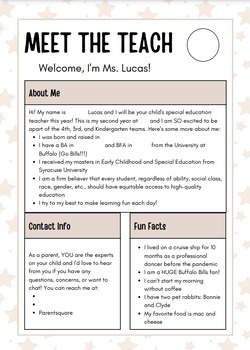 Preview of Meet the Teacher!-Beginning of the Year Introductory Letter
