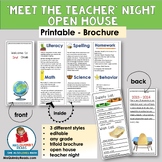 Meet the Teacher | Brochure | Open House | Template  [Editable]