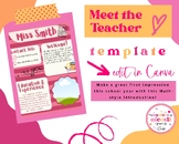 Meet the Teacher - Canva Template - Fully Editable
