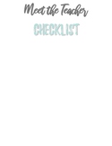 Meet the Teacher Checklist (editable)