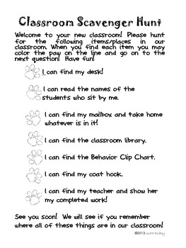 Meet the Teacher Classroom Scavenger Hunt by Greta Richey ...