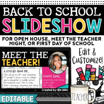 Preview of Meet the Teacher EDITABLE Template Back to School Slides Classroom Procedures