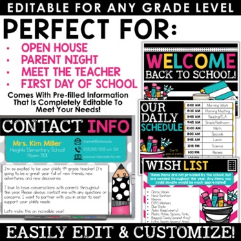 Meet the Teacher EDITABLE Template Back to School Slides Classroom ...