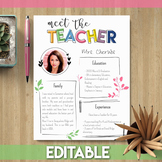 Meet the Teacher - EDITABLE Templates