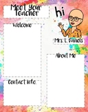 Meet the Teacher EDITABLE - Watercolor Design