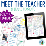 Meet the Teacher EDITABLE for Back to School Printable & Digital