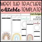 Meet the Teacher Editable, Back to School, Elegant Boho Ra