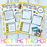 Meet the Teacher Editable Back to School Letter for Parents