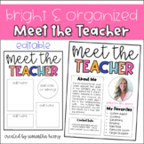 Meet the Teacher Editable Form | Bright & Organized