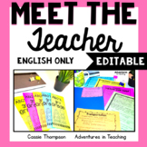 Meet the Teacher Editable Forms and Handouts for Back to S