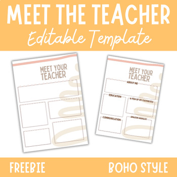 Preview of Meet the Teacher - Editable Google Slides™ - Boho Style