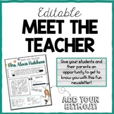 Meet the Teacher - Editable Newsletter
