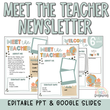 Preview of Meet the Teacher Editable Newsletter Template | Back to School/Open House