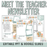Meet the Teacher Editable Newsletter Template | Back to Sc