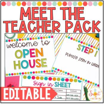 Preview of Meet the Teacher Editable Packet | Open House | Back to School Night