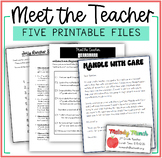 Meet the Teacher Resources Editable Printables Templates i