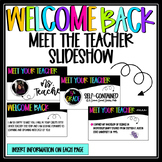Meet the Teacher Editable Slideshow Back to School Night &