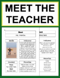 Meet the Teacher Editable Template | All About Me Worksheet
