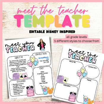 Preview of Meet the Teacher Editable Template Pastel Colors
