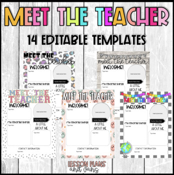 Preview of Meet the Teacher Editable Templates (14 designs)