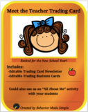 Meet the Teacher Editable Trading Card #BacktoSchool