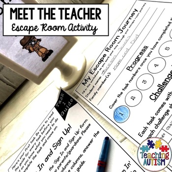 Preview of Meet the Teacher Escape Room Activity Editable