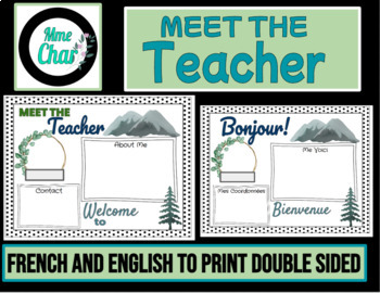 Preview of EDITABLE Meet the Teacher FRENCH - West Coast Theme