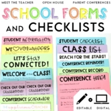 Meet the Teacher Forms | Back to School Forms and Checklists