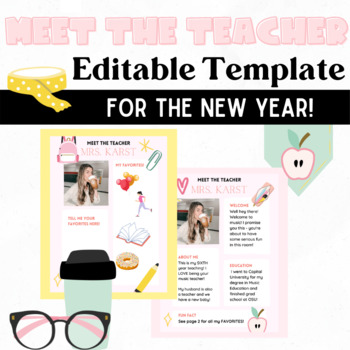 Preview of Meet the Teacher, Get to Know the Teacher Editable Template for Open House