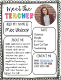 Meet the Teacher Handout