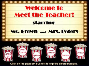 Preview of Meet the Teacher Hollywood theme flipchart
